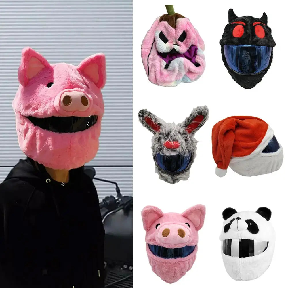 Motorcycle Helmet Covers Suitable For Most Full Face Helmets, Decorative Animal Plush Motorbike Helmet Cover For Fun Rides V7o2