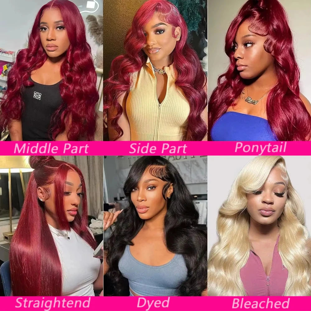 99j Burgundy 13x6 HD Lace Frontal Human Hair Wigs Wine Red Colored Brazilian Body Wave 13x4 Lace Front Wigs Human Hair On Sale