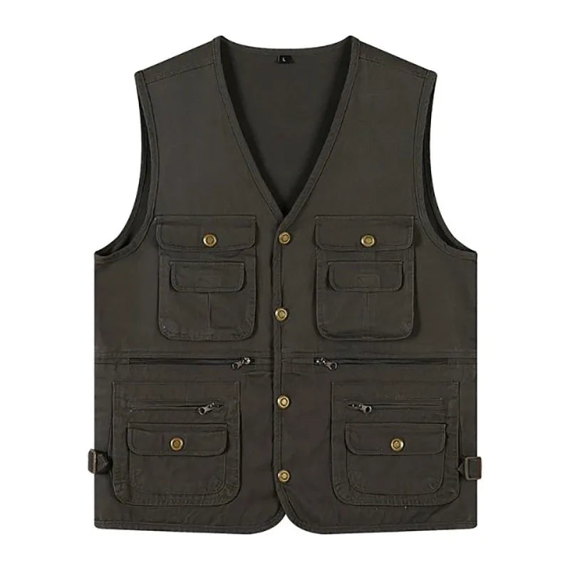 Summer Men Tactical Hiking Fishing Vest Multi-pocket Photographer Waistcoat Outdoor Leisure Male Thin Cargo Jacket Vests S-6XL
