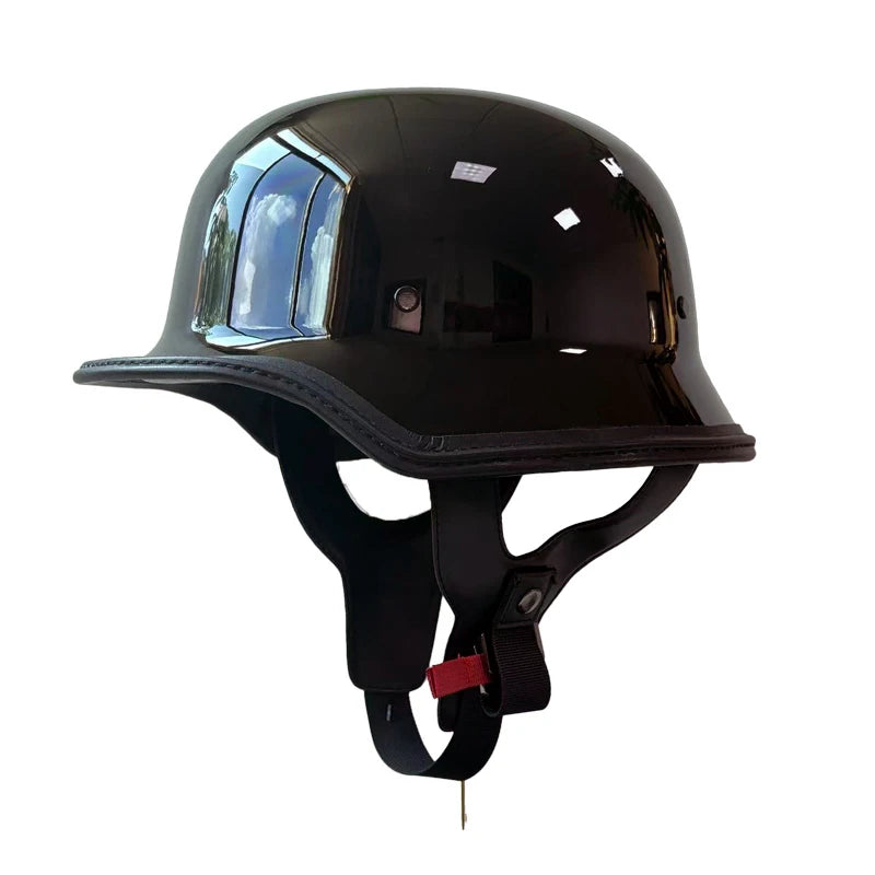 Retro Soldier Helmet for Men Cruising Motorcycle Heavy Bike German Style Half Bucket Helmet Vintage Headgear for Bikers