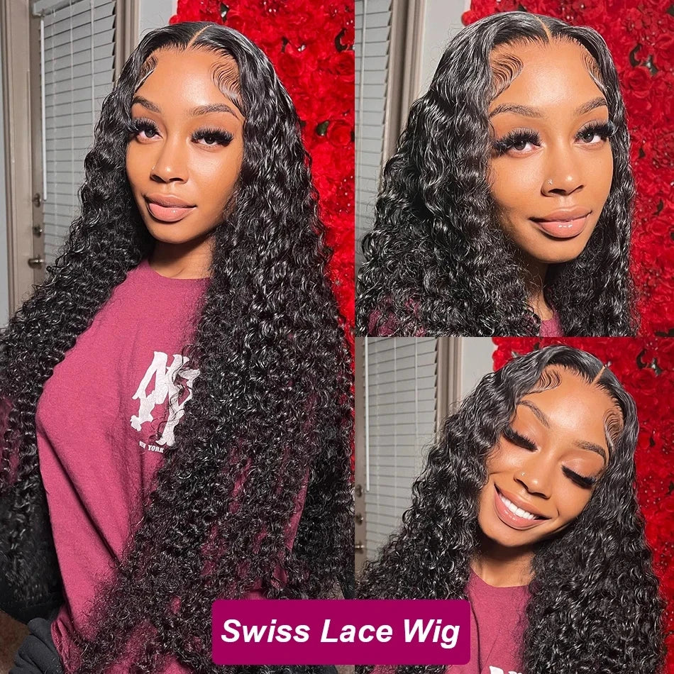 40 Inch Brazilian Human Hair 200 Density 13x6 Lace Front Human Hair Curly Wig For Women Pre Plucked13x4 Hd Water Wave Wig