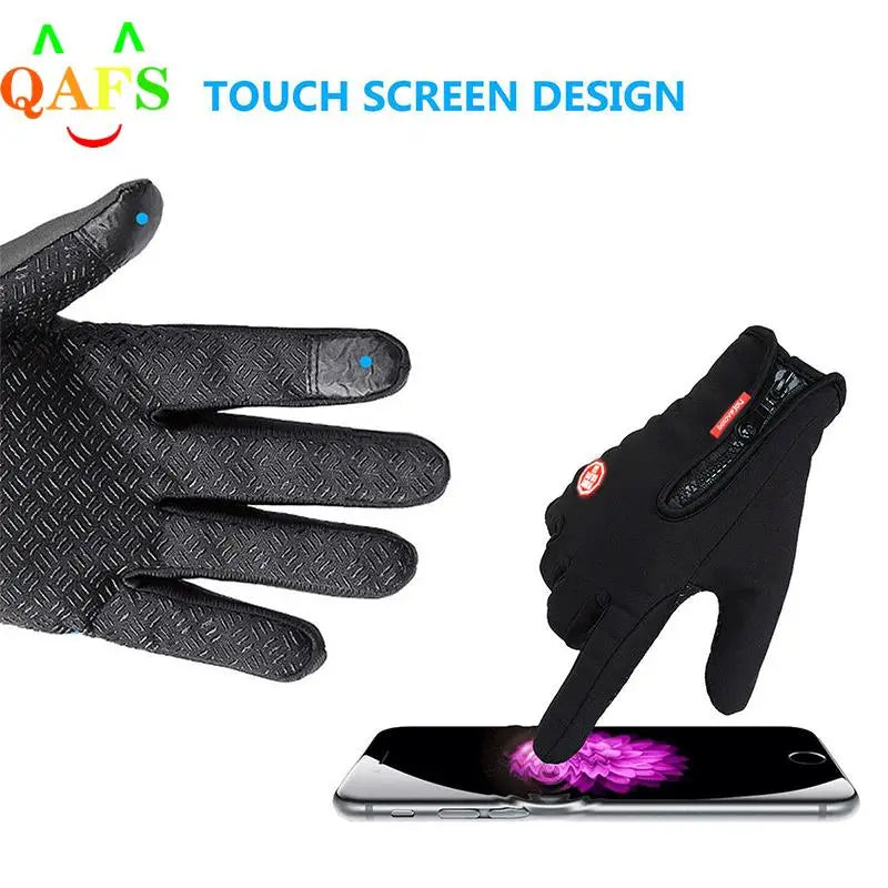 Outdoor Winter Gloves Windproof Waterproof Thermal Touch Screen Full Finger Gloves Warm Bike Skiing Motorcycle Riding Mittens