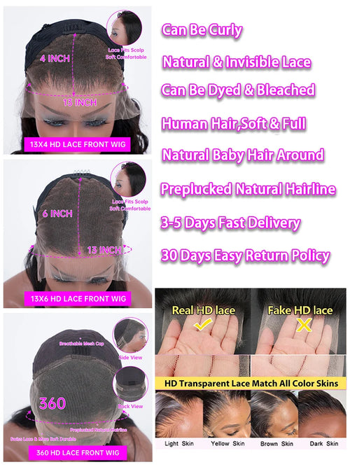 30 40 Inch Bone Straight 13x4 13x6 Hd Transparent Lace Frontal Wigs For Women 360 Pre Plucked Lace Wig Human Hair Lace Front Wig
