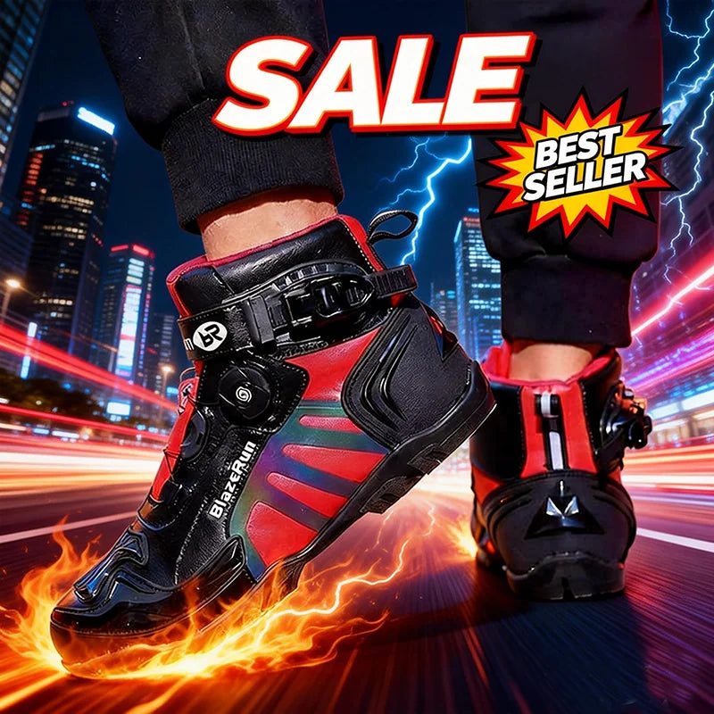 Motorcycle Shoes Microfiber Leather Motorcyclist Boot Rubber Sole Men's Biker Boot Anti-slip Enduro Shoes Moto Cross Motorboats