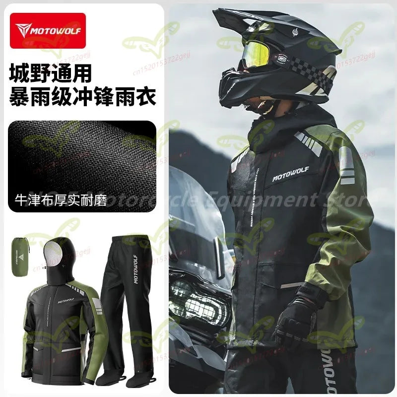 Motorcycle Riding Clothes Motowolf Rain Jacket Outdoor Riding Equipment Bicycle Hiking Raincoat Convenient Motorcycle Equipment