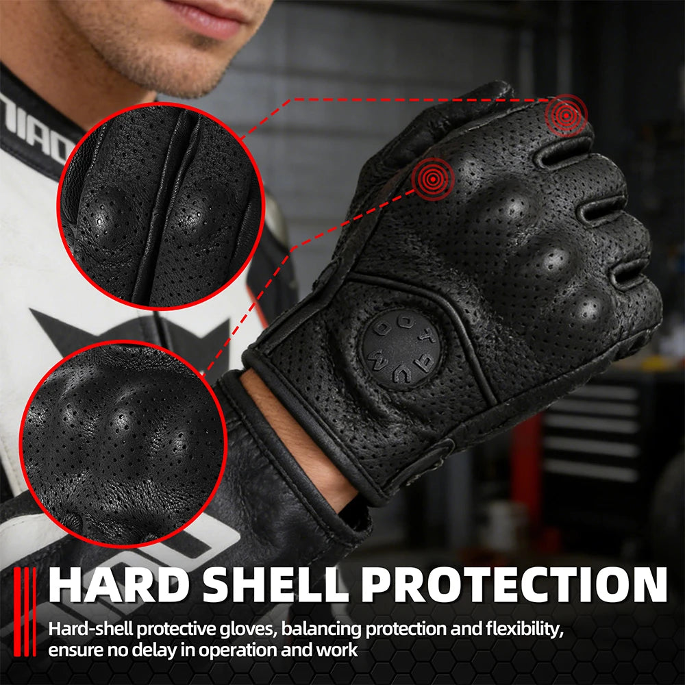 Outdoor Touch Screen Gloves Leather Sports Cycling Hiking Hunting Camping Motorcycle Tactical Riding Anti-skid Protective Gear