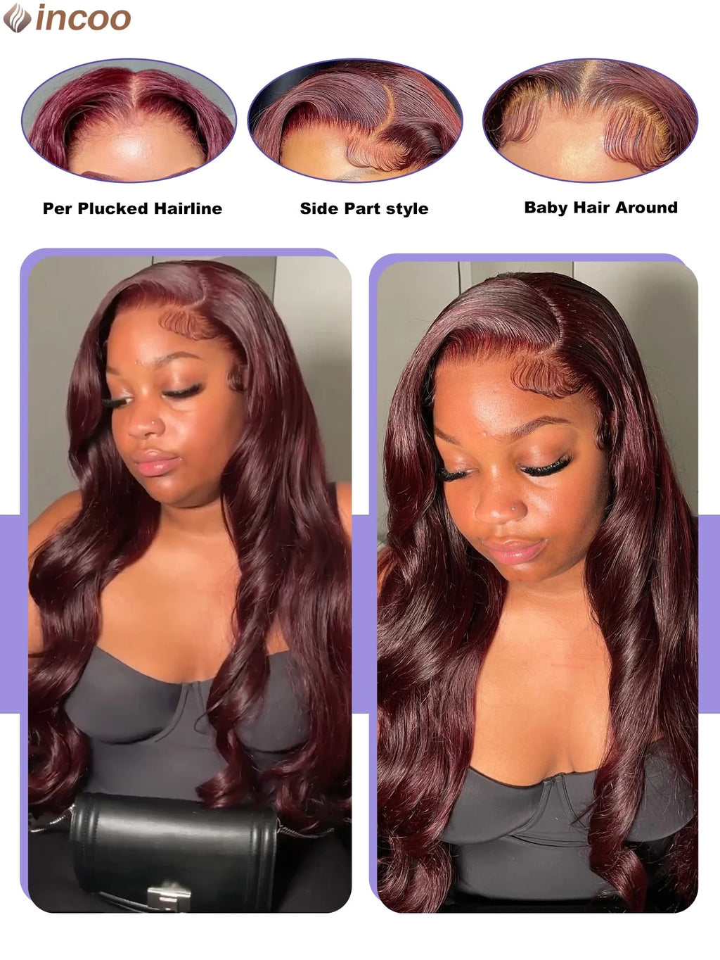 Burgundy Pre Cut Lace Body Wave Wig Glueless Lace Frontal Wig Human Hair Wigs Ginger Blonde Ready To Go 9X6 Lace Wig Pre Plucked