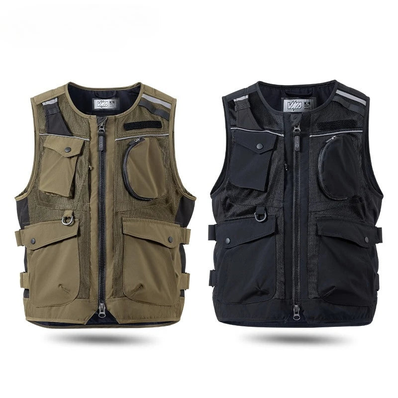 Reflective Safety Vest Motorcycle Riding High Visibility Breathable Wear-resistant Night Reflective Vest Motorbike Travel Gear