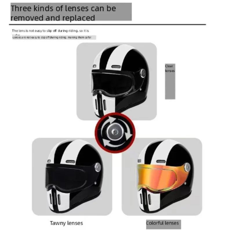 C-Ridng Genuine Carbon Fiber Adventure DOT Certified Modular Design Style Full Face Motorcycle Helmet with Dark Detachable Lens