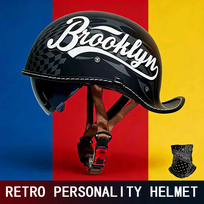 New-style cocked helmet retro personality Japanese ladle helmet for men and women summer half helmet motorcycle electric helmet