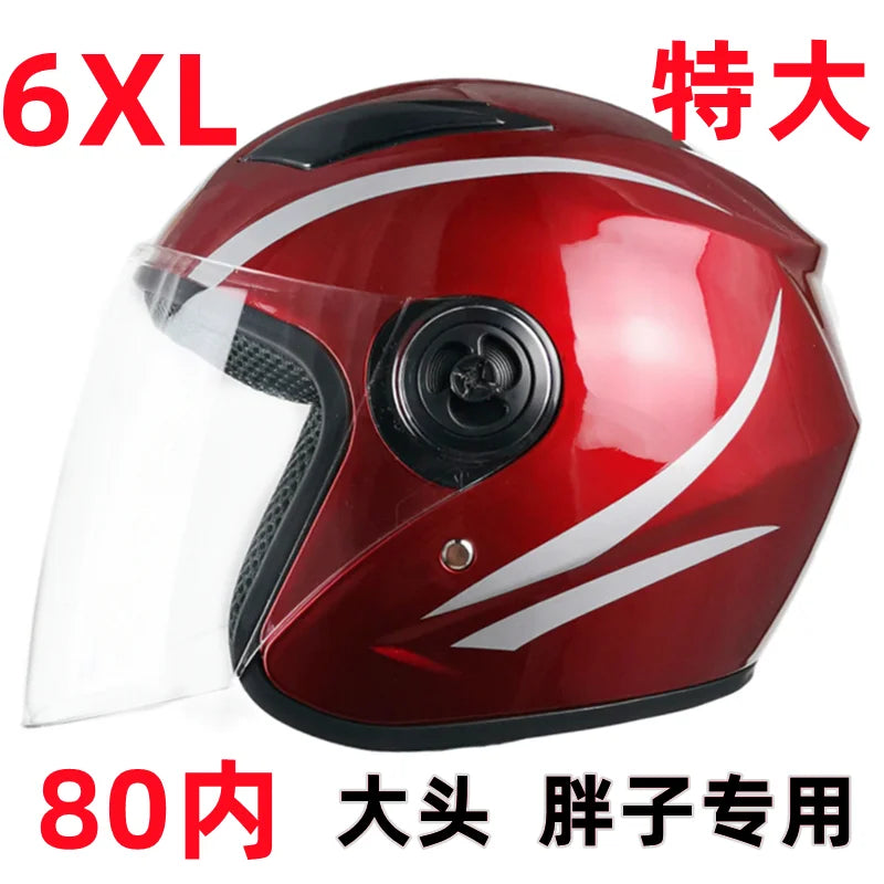 6XL Big Head Circumference 65cm Motorcycle Helmet  Big Head Helmet Autumn Winter Warm Helmet for Men Women casco moto