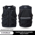 Reflective Safety Vest Motorcycle Riding High Visibility Breathable Wear-resistant Night Reflective Vest Motorbike Travel Gear