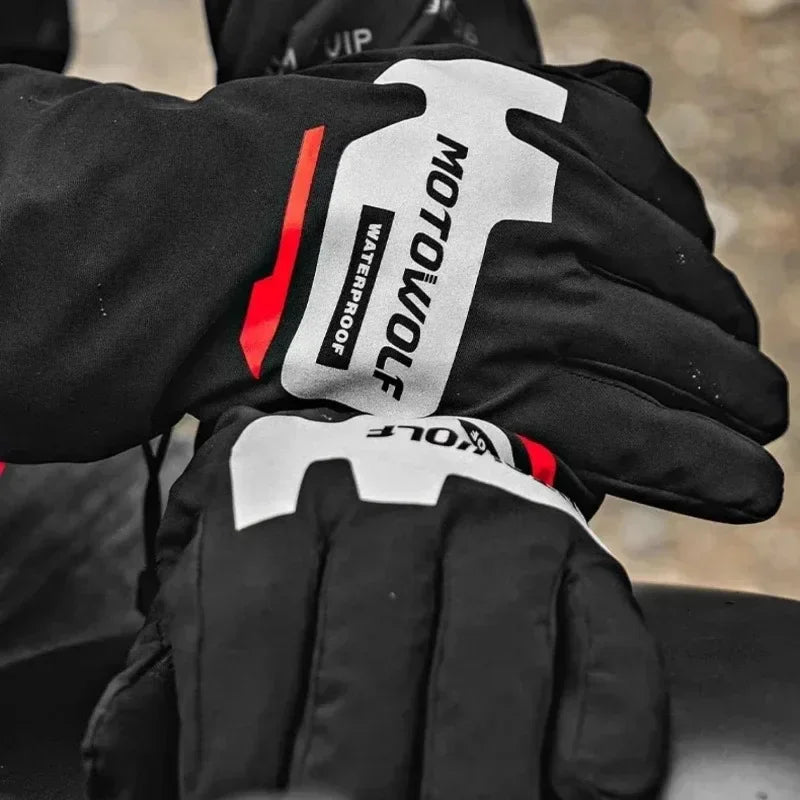 Autumn Winter Motorcycle Riding Gloves Waterproof Rainproof Cover Windproof Warm Motorbiker Racing Rider Accessories Men Women