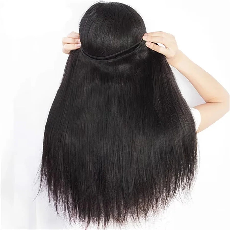 Remy Straight Human Hair Bundles 1/3/4 PCS Natural Black Brazilian Hair Weave Bundles 14-30 Inch Human Hair Extensions