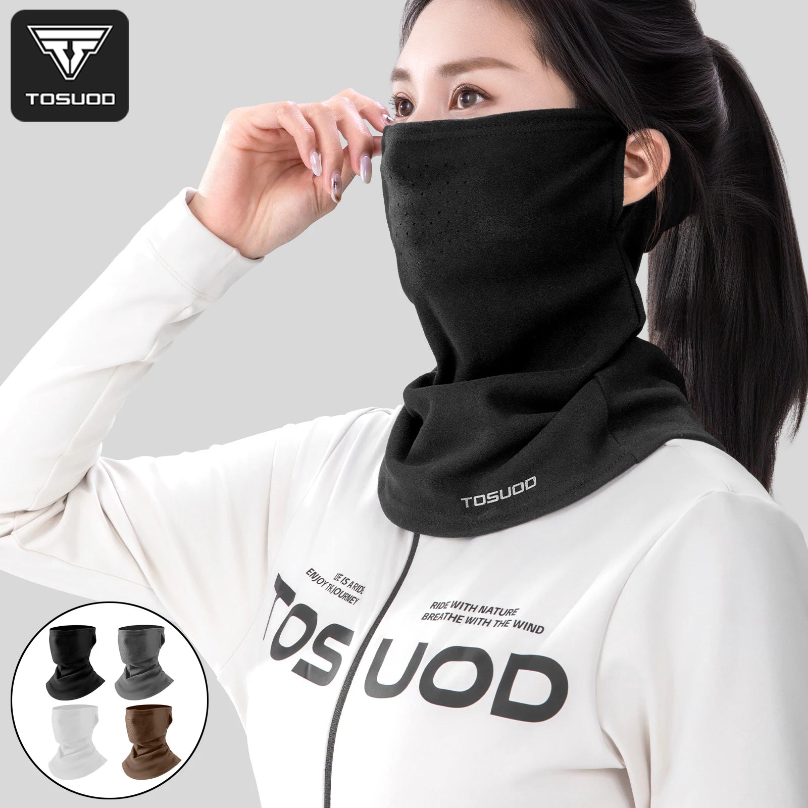 TOSUOD Winter Face Mask Cold-proof Warm Windproof Sweat Releasing Skiing Head Cover Cycling Skating Motorcycle Face Mask