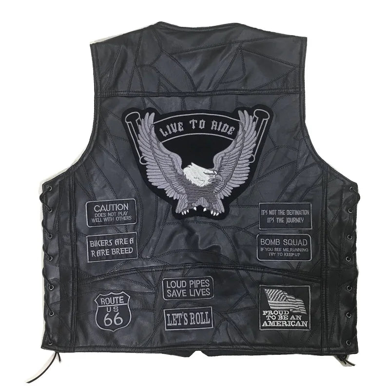 New Motorcycle Jacket Mens Sheepskin Leather Vest Biker Chaqueta Verano Moto Hombre Veste Jaqueta Motoqueiro Giacca Giacca Moto
