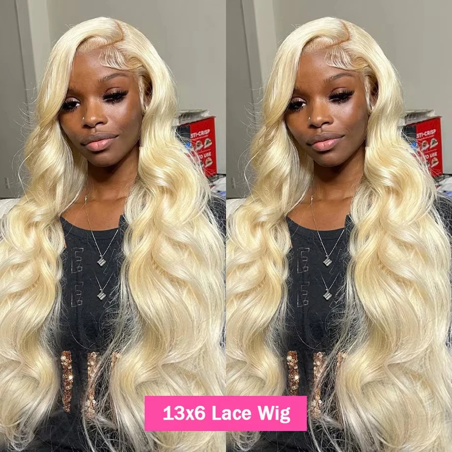 30 40 Inch 613 Blonde HD Lace Frontal Wig 13x6 210% Body Wave Human Hair Wig Pre Plucked Brazilian Transparen Lace Wig For Women