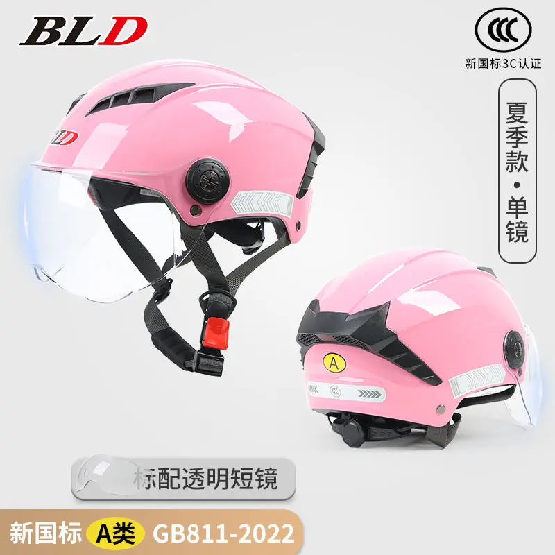 BLD Electric Vehicle Helmet Women's Summer Sunscreen Motorcycle Half Helmet Men's Four Seasons Safety Helmet casco moto