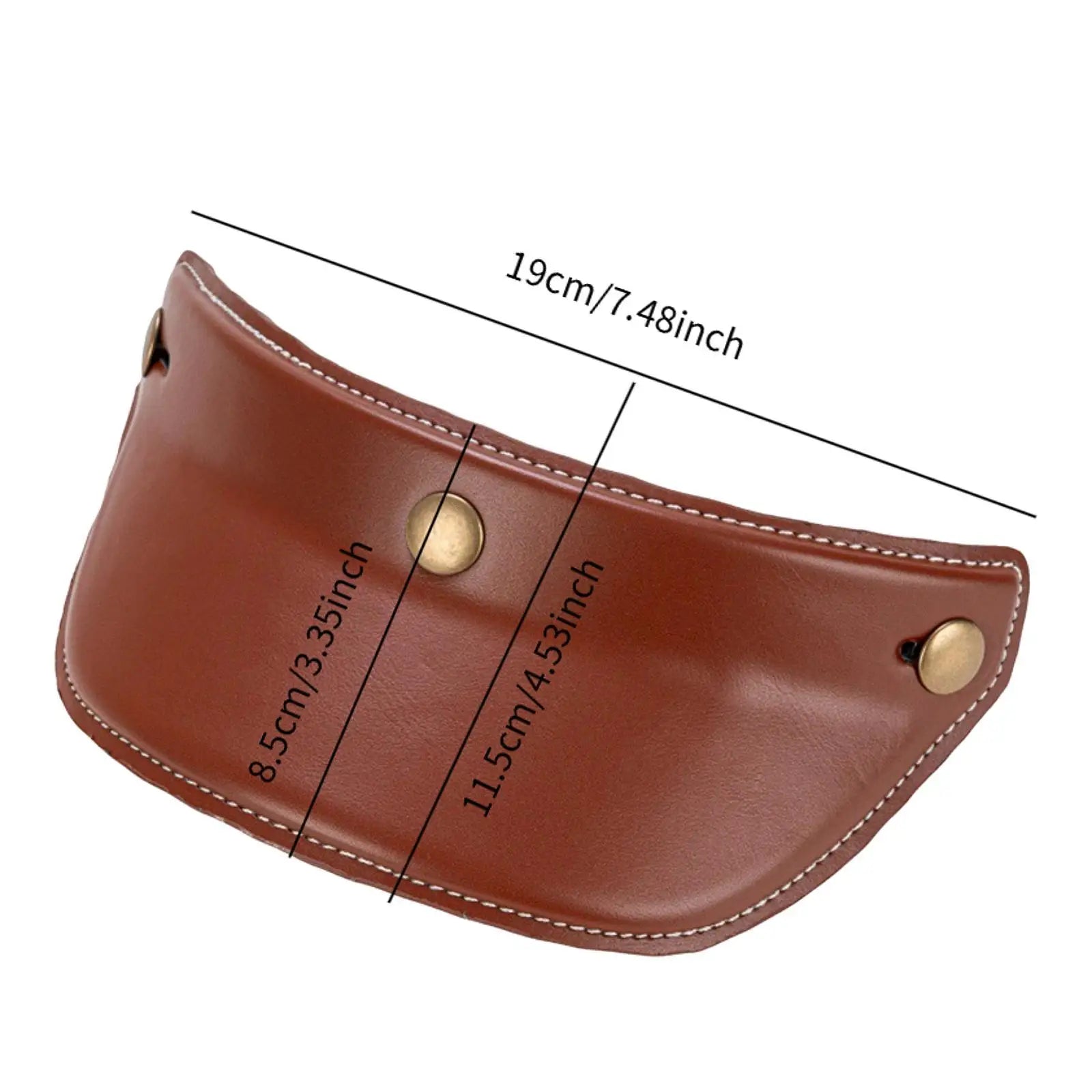 Motorcycle Helmet Sun Visor Three Button Replacement Part PU Leather Lightweight Shield for Vintage Motocross Helmet Decoration