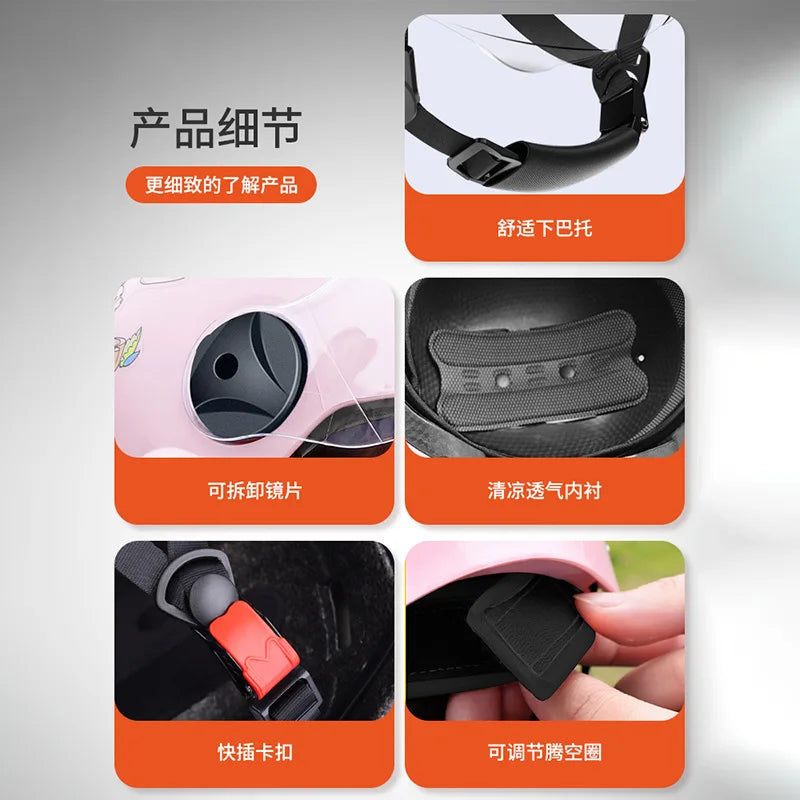 Kids Helmet for Electric Motorcycle Bike Children Safety Helmet for Boys Girls Toddler Summer Winter Half Helmet