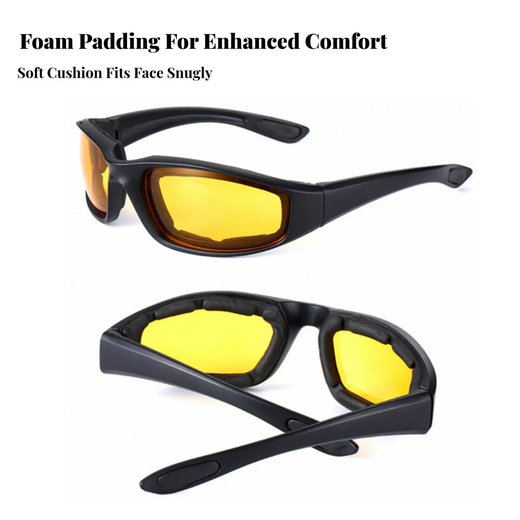 Foam Padded Riding Glasses Particles Proof Motorcycle Wind Goggles Windproof Motorcycle Sunglasses Protection for Driving