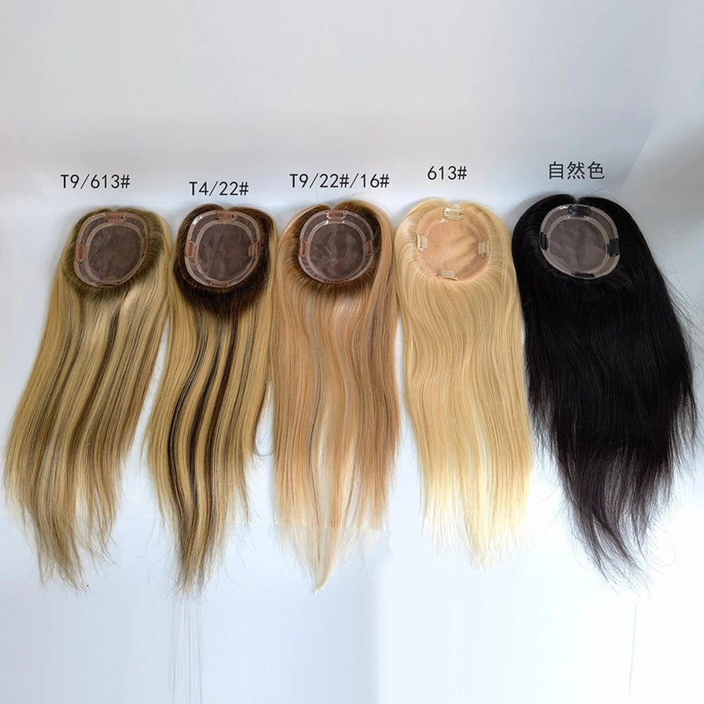 6x5inch Mono Hair Topper Human Hair Premium Hantied Hair Wigs For Women Chinese Cuticle Remy Human Hair Hairpieces