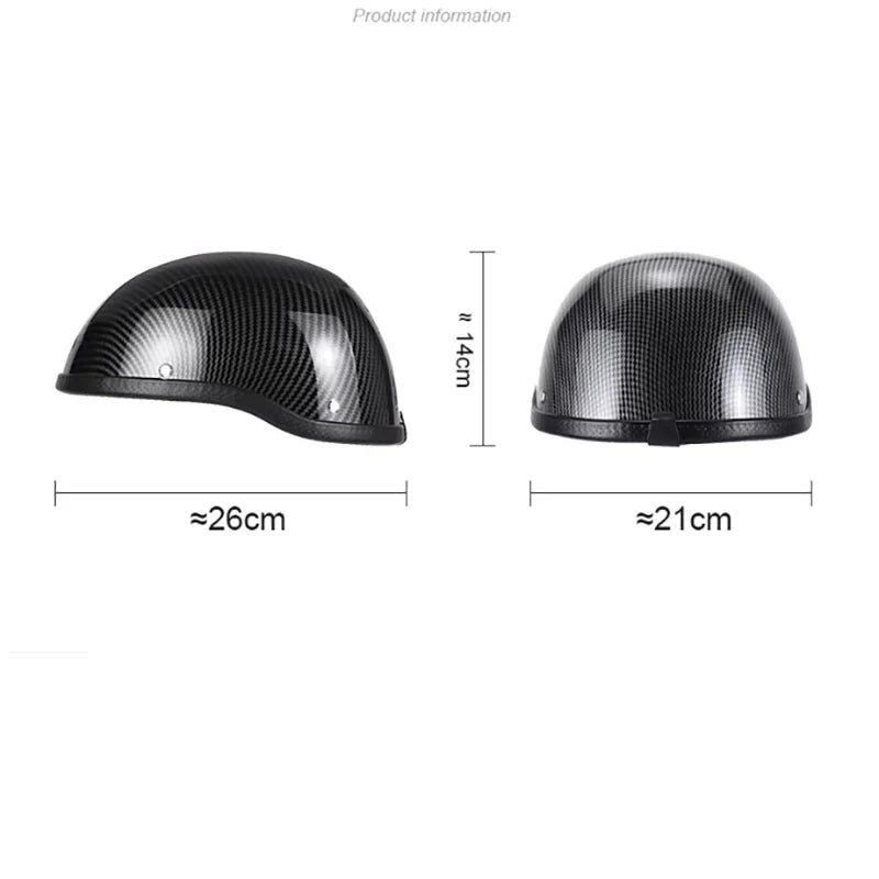 2025 summer Vintage Motorcycle Cruiser Helmet Half Face German Helmet Motorcycle Helmet Bright Black Car-styling