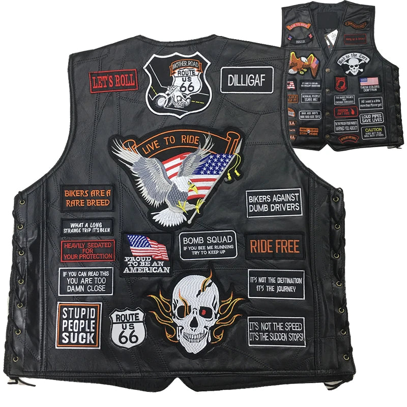 New Motorcycle Jacket Mens Sheepskin Leather Vest Biker Chaqueta Verano Moto Hombre Veste Jaqueta Motoqueiro Giacca Giacca Moto