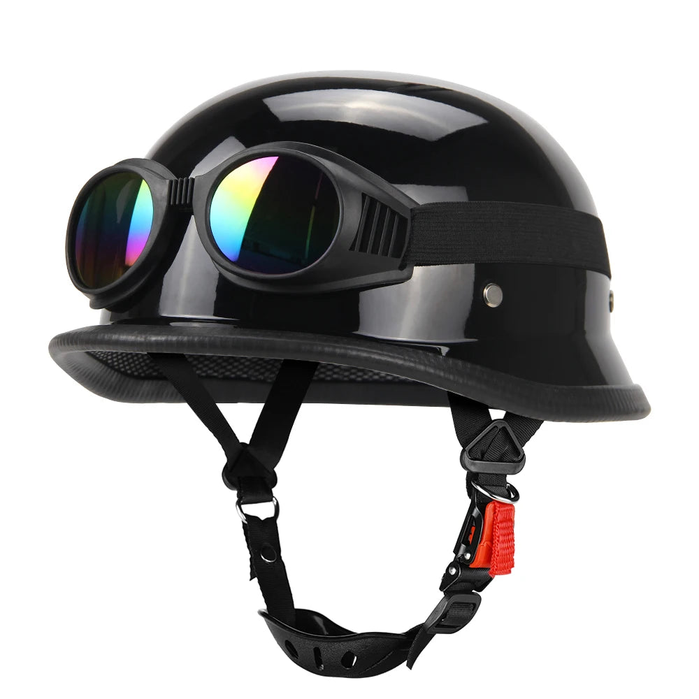 DOT Certification Motorcycle Half Helmet Vintage Fashion Motorbike Helmet Anti Fall And Sun Cap Moto Riding Safety Helmets S-2XL