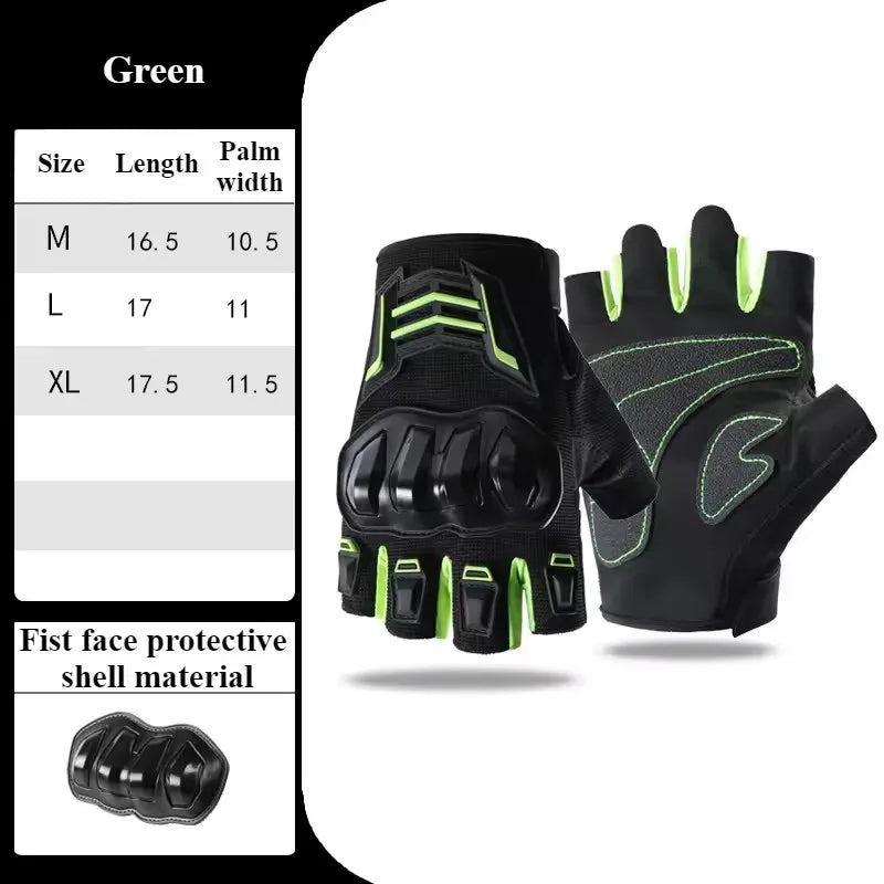 Breathable Motorcycle Gloves Half Finger Wear-Resistant Anti-Slip Racing for Outdoor Cycling Electric Bike Anti-Fall Protection