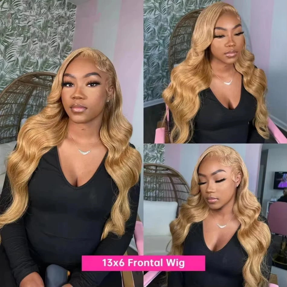 250 Density Honey Blonde Body Wave Human Hair Wig 30 Inch 13x6 Hd Lace Frontal Wig For Women Real Human Hair Wig Pre Plucked
