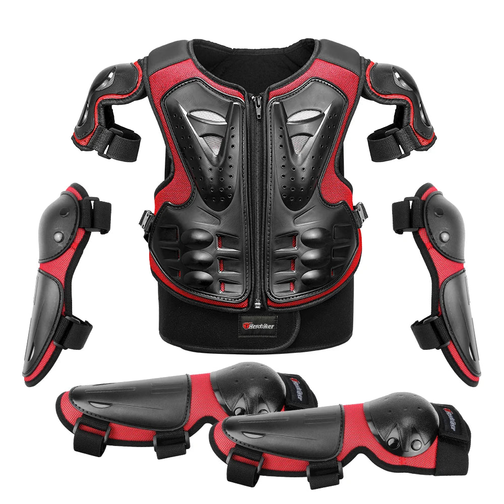 Motorcycle Armor Vest Protection Motocross Body Armor Jacket Protective Armors Riding Kneepads Moto Full Armor Children