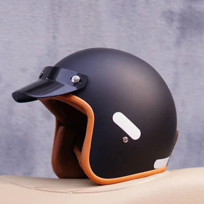 HOT Open Face Motorcycle Helmet Vintage Moto Helmet Unique Retro Motorbike 3/4 Half Helmet Removable lining cascocascospara moto