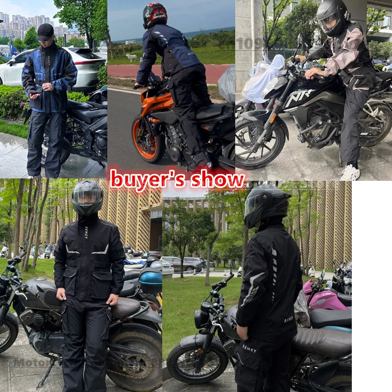 Motorcycle Raincoat Suit Split Full Body Rainstorm Proof Men's Riding Jacket and Pants Windproof Waterproof Moto Rider Raincoat