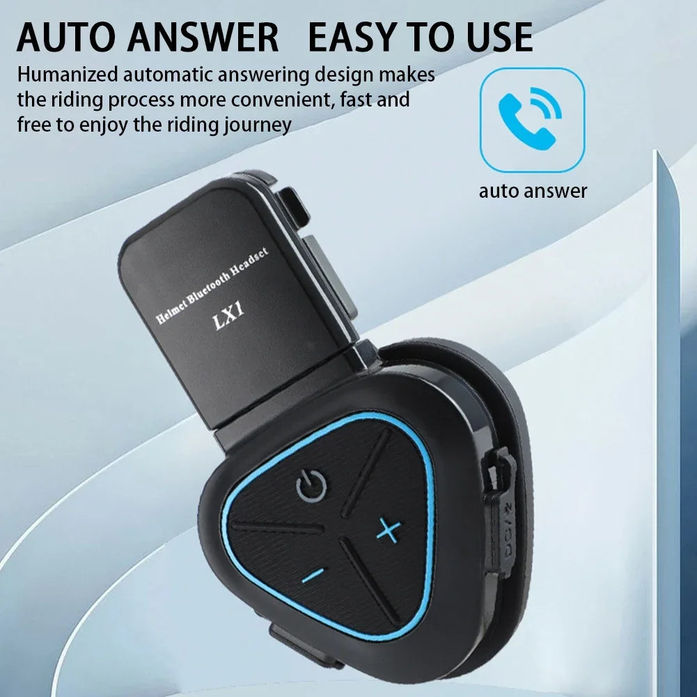 LX1 Motorcycle Summer Helmet Special Bluetooth Headset Portable CVC Smart Noise Cancelling Waterproof Takeaway Headset Blue