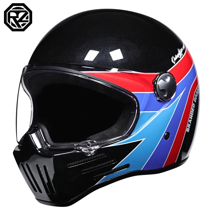 Retro motorcycle helmet ABS Light cruiser full coverage helmet for men and women DOT approved