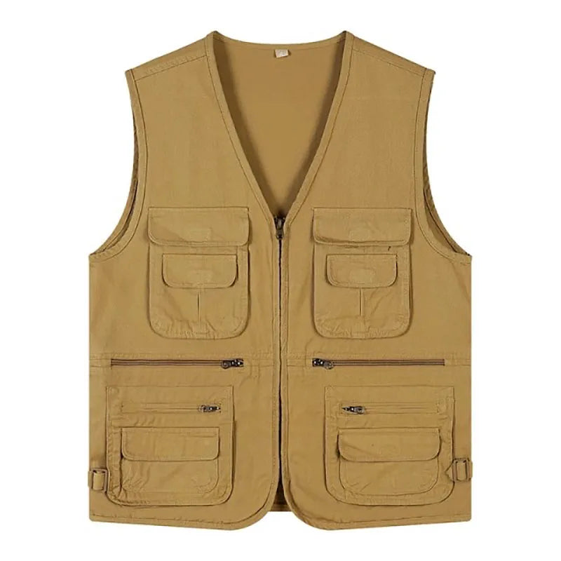 Summer Men Tactical Hiking Fishing Vest Multi-pocket Photographer Waistcoat Outdoor Leisure Male Thin Cargo Jacket Vests S-6XL