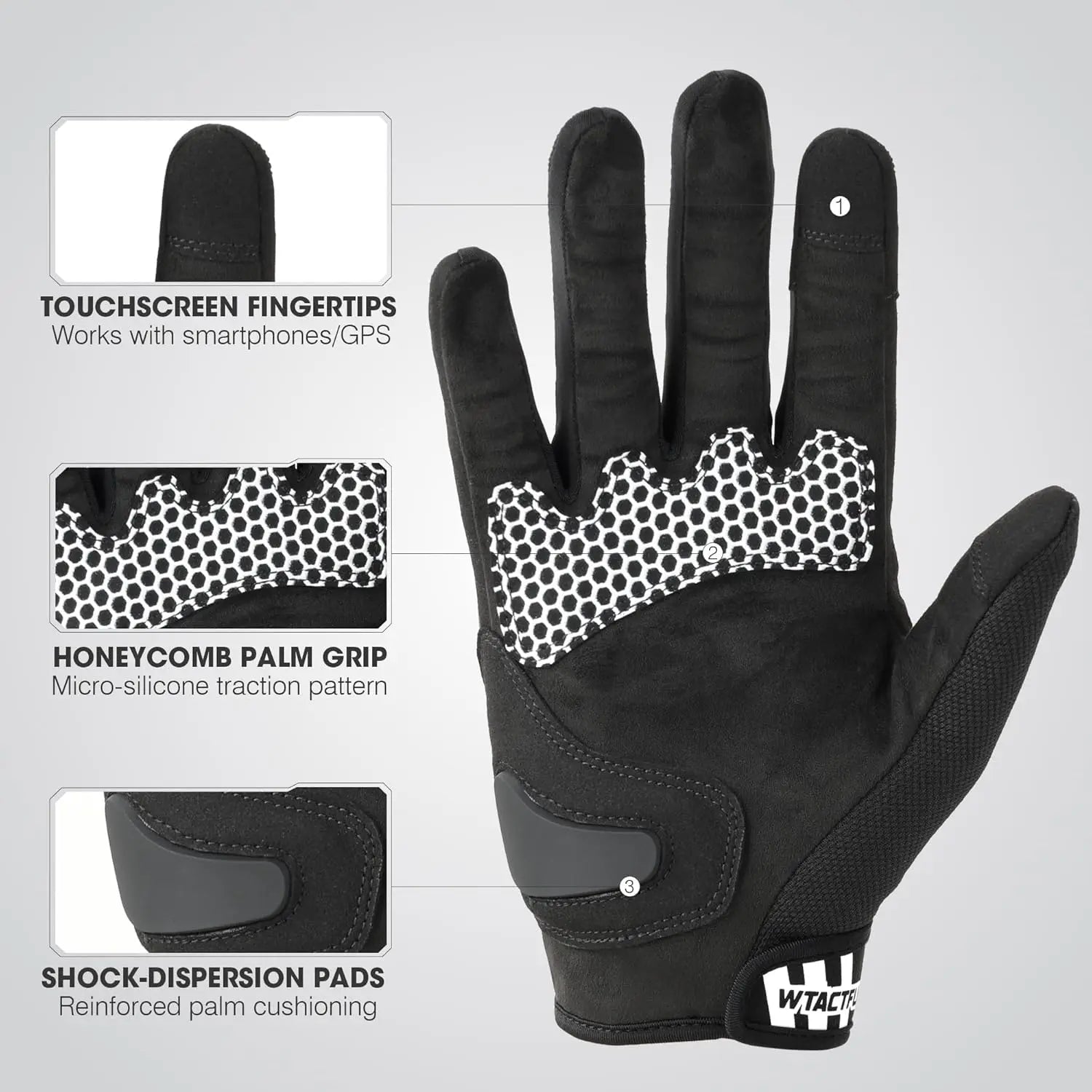 Lightweight Motorcycle Gloves for Men, Touchscreen Summer Breathable Motocross Casual Riding