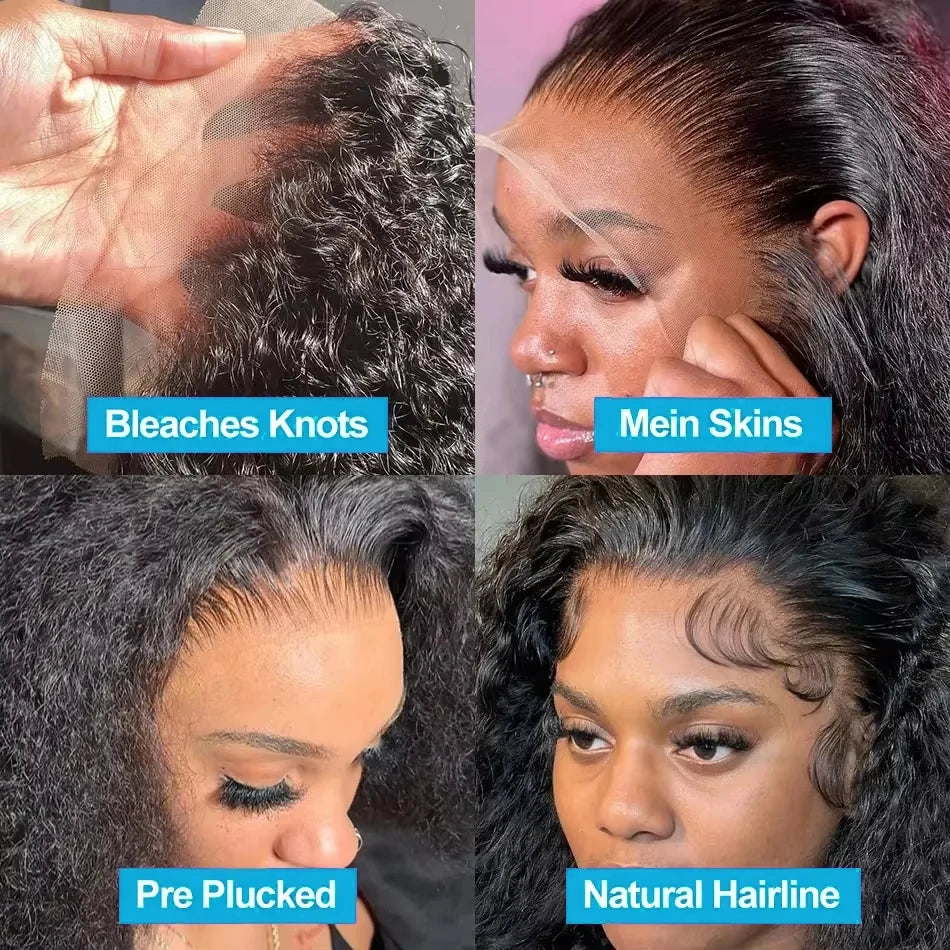 SoGreat 200% Density Curly Wigs Deep Wave Lace Front Wig 13x6 13x4 Lace Frontal Water Wave Human Hair Wig Natural Brazilian Hair