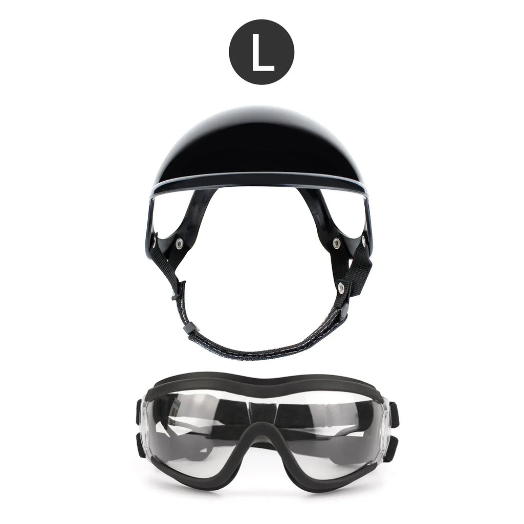 ATUBAN Dog Helmet and Goggles-UV Protection Doggy Sunglasses Dog Glasses Pet Hat Motorcycle Helmets Protection for Puppy Riding