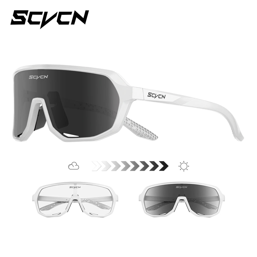 SCVCN Photochromic Cycling Glasses UV400 Goggles Hot Motorcycle Bike Riding Outdoor Sport Cycling Sunglasses Men Women Hiking