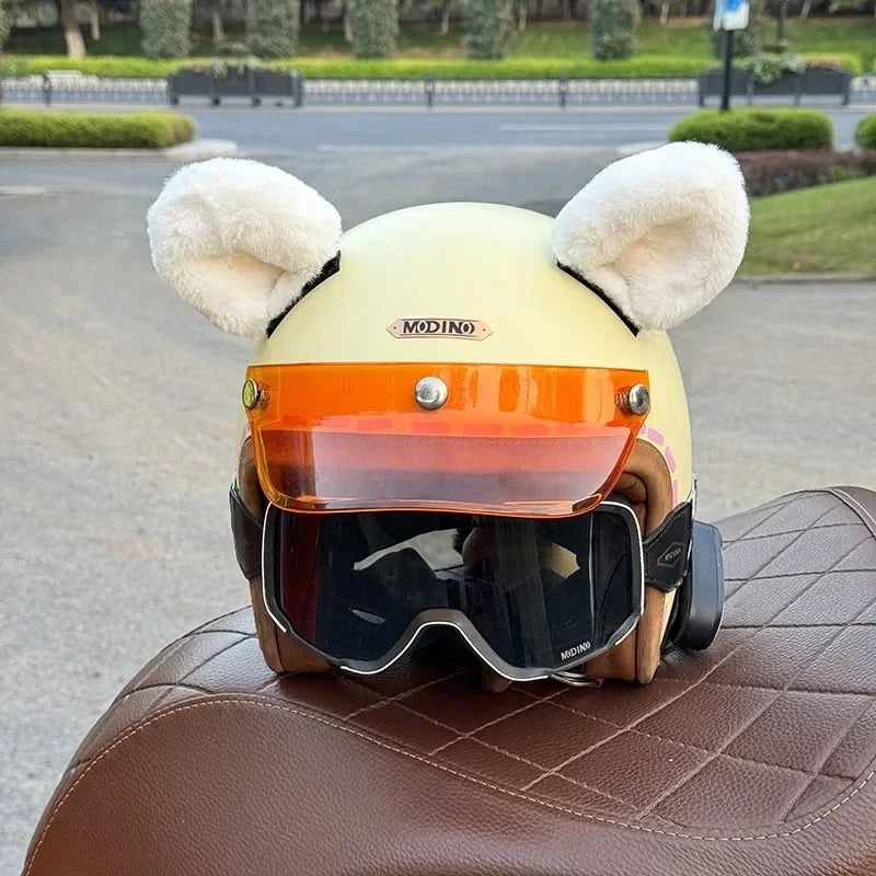 Ski Helmet Decoration Plush Bear Ear Motorcycle Riding Helm Accessories Small Panda Ears