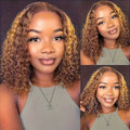 250% Density Omber Deep Wave Human Hair Wig 13x4 HD Lace Pre-Plucked Wet Wave Bob Wig Natural Look for Daily & Special Occasions