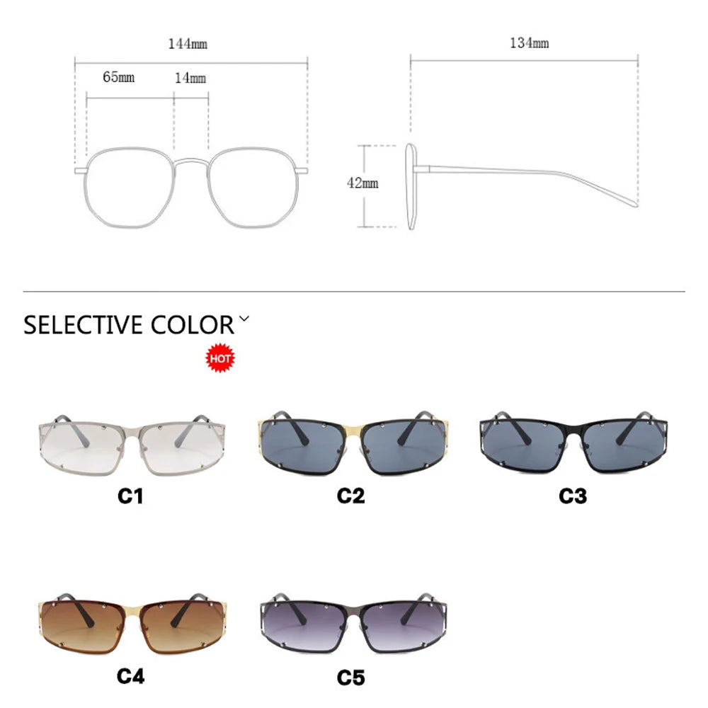 Y2K Women's Sunglasses New Punk Motorcycle Goggles Trendy Fashion Men Sports Driving Sun Glasses Vintage UV400 Riding Shades