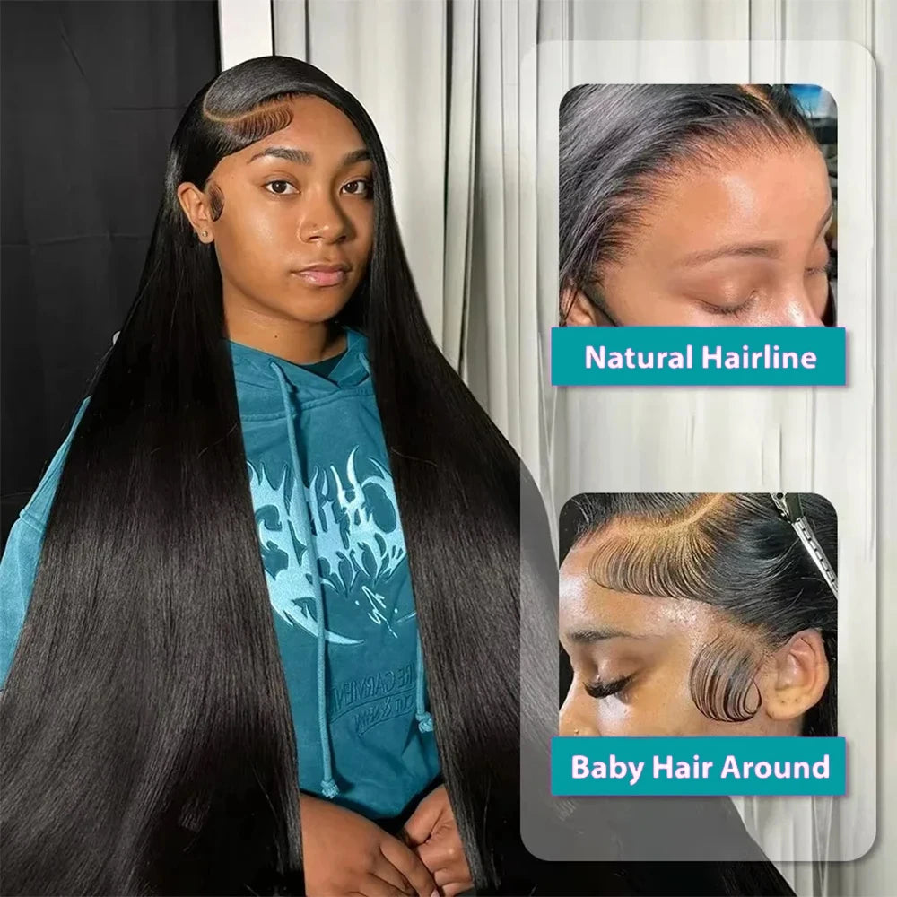 13x4 13x6 HD Transparent Bone Straight Lace Front Wig 200 Density Brazilian Lace Frontal Wigs 7x6 Glueless Max Lace Closure Wigs