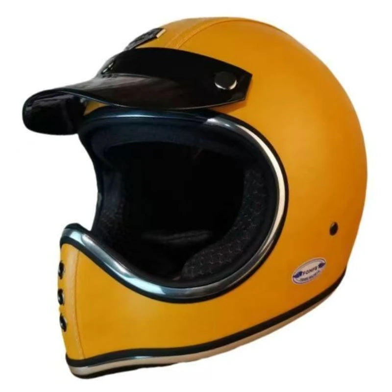 HOT Retro Full Face Motorcycle Helmet ABS Multi-color Options Available Full Face Helmet ABS Enhanced Comfort for Long Rides