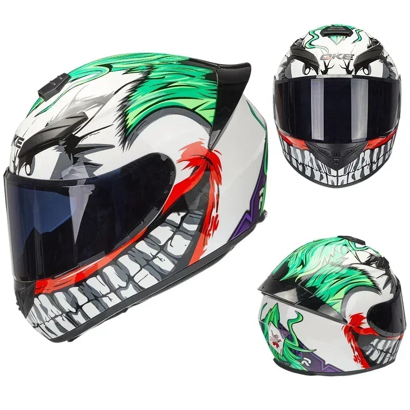 KEMITOUR Motorcycle Helmet Full Face Racing Motocross Helmet Moto Adult Motorbike Helmets For Street Touring Riding Clown