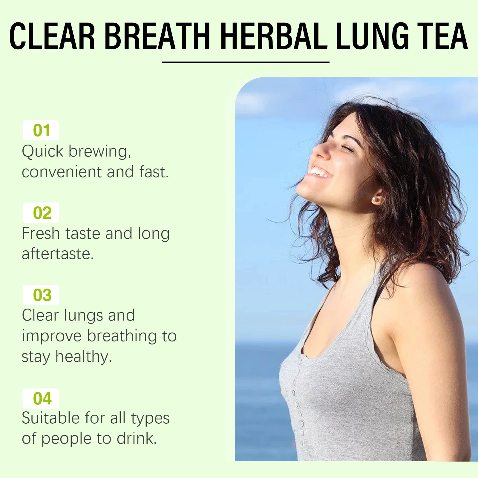 GOOGEER Clear Breath Herbal Lung Tea Herbal Respiratory Supplement for Lung Cleanse Support Better Respiratory Immune Function