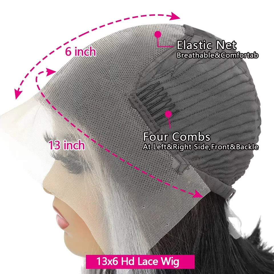 40 Inch 5x5 Glueless closure 250 Density Body Wave Human Hair Wig Black13x4 13x6 HD Lace Natural Front Wig Pre Plucked