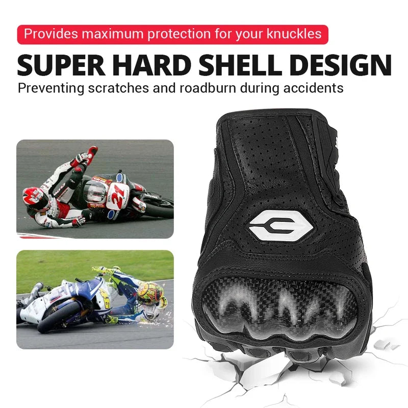 Men's Summer Retro Leather Motorcycle Riding Simracing Gloves Wear-Resistant,, Anti-Slip for KTM Motorbike & Motocross Luvas